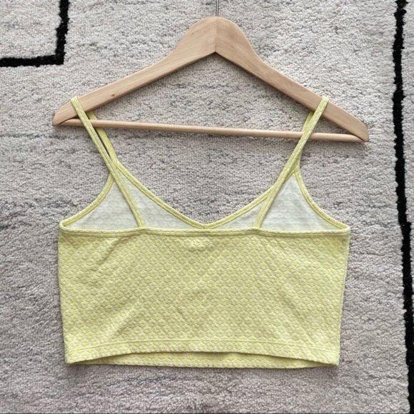 SUNDAY BEST Yellow Spaghetti Strap Crop Tank Top - Picture 6 of 7